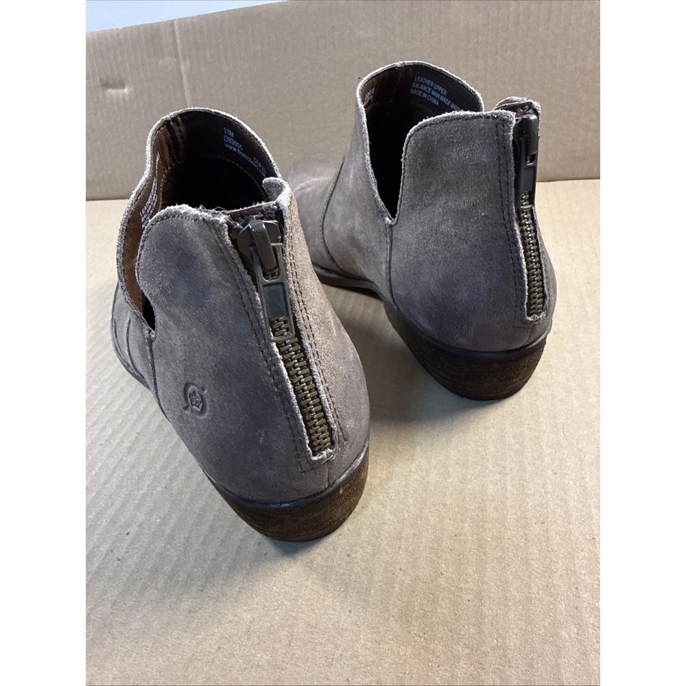 Women's Born Distressed Gray Leather Bootie Size 10 - Picture 5 of 9